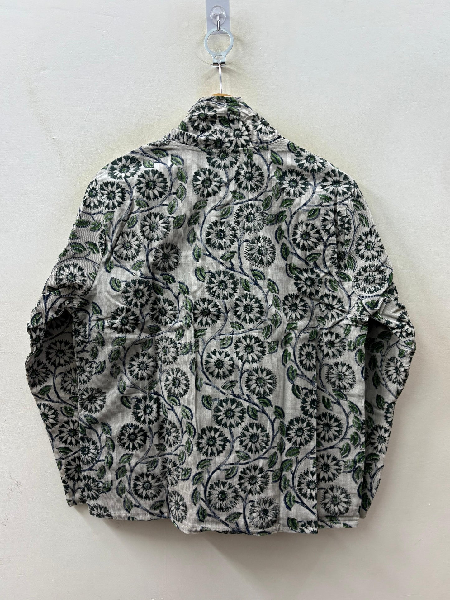 The Daisy Dream — Hand-Embroidered Corduroy Jacket — Cream with Forest Florals - Default Title - Zoshak Jacket