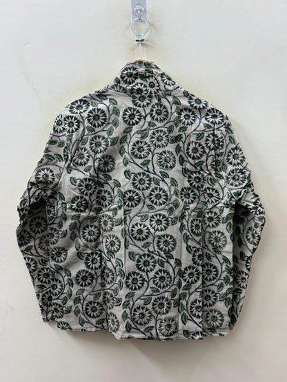 The Daisy Dream — Hand-Embroidered Corduroy Jacket — Cream with Forest Florals - Default Title - Zoshak Jacket