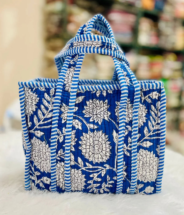 The Pushkar Mini - Royal Blue Bold Floral - Zoshak
