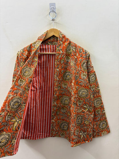 The Marigold Bloom — Hand-Embroidered Corduroy Jacket — Burnt Orange - Default Title - Zoshak Jacket
