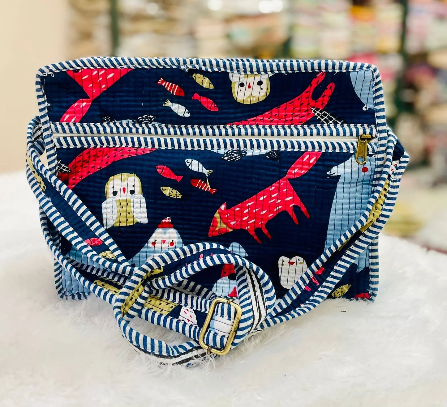 The Lotus Sling - Navy Blue Animal/Fox - Zoshak