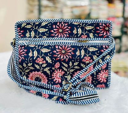 The Lotus Sling - Navy Red Floral - Zoshak