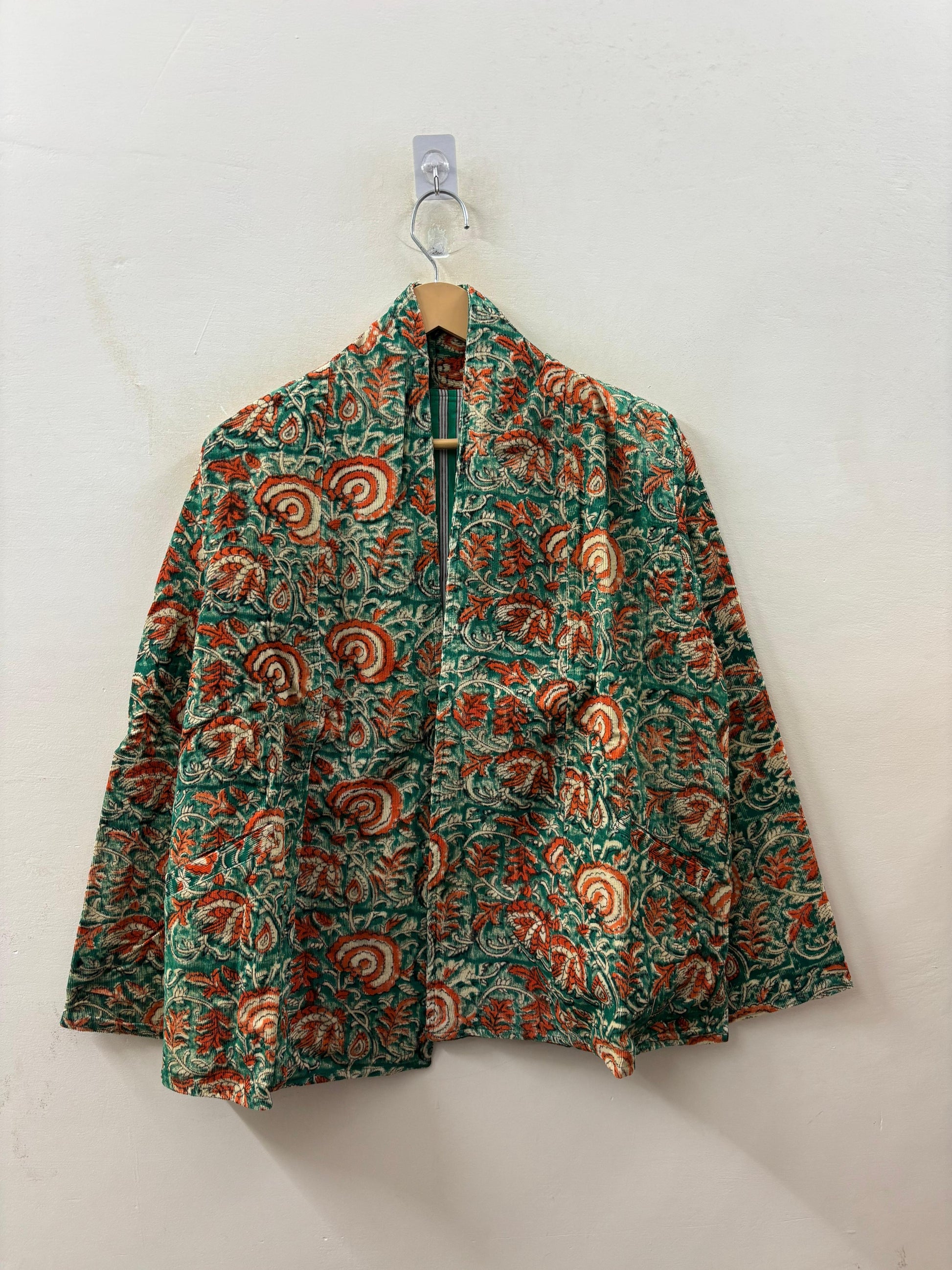 The Maharaja's Garden — Hand-Embroidered Corduroy Jacket — Deep Forest Green - Default Title - Zoshak Jacket