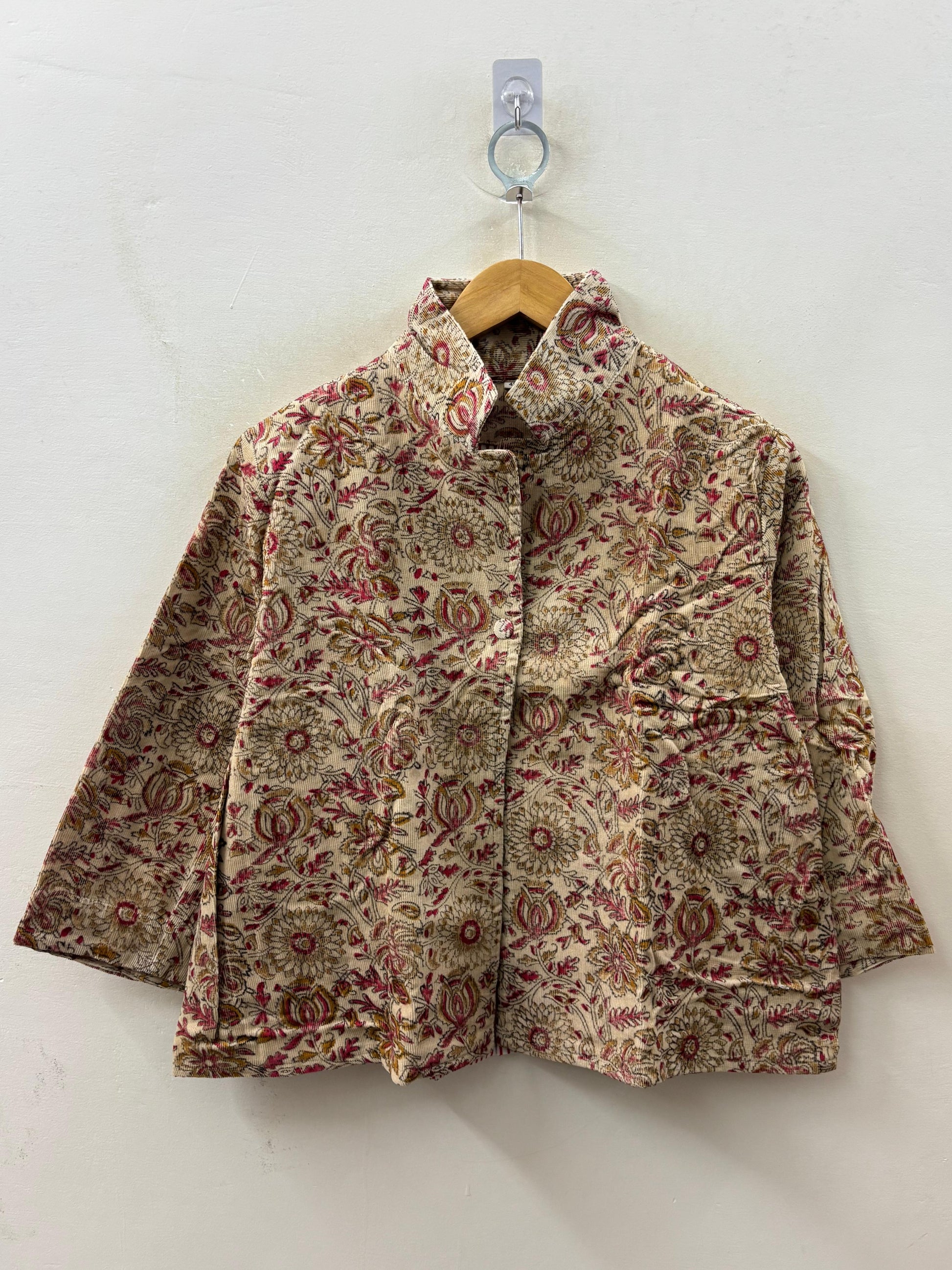 The Maharani's Garden — Hand-Embroidered Corduroy Jacket — Cream - Default Title - Zoshak Jacket
