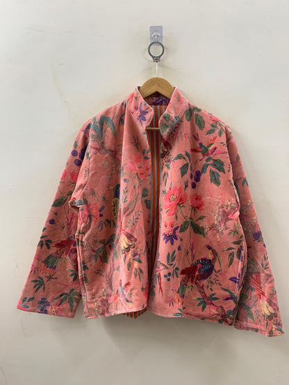 The Paradise Garden — Digital Printed Velvet Jacket — Dusty Rose - Default Title - Zoshak Jacket