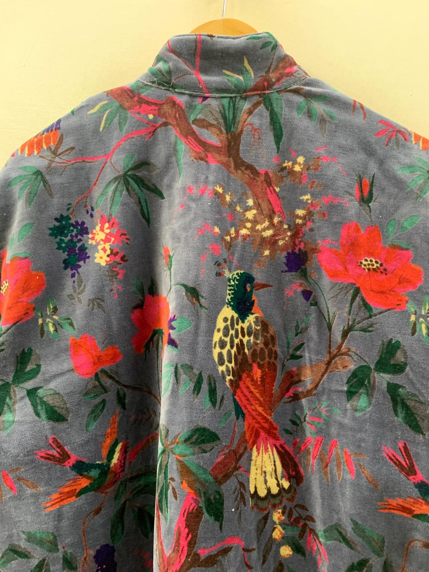 The Paradise Garden — Velvet Printed Jacket — Dusty Periwinkle & Crimson - Default Title - Zoshak Jacket