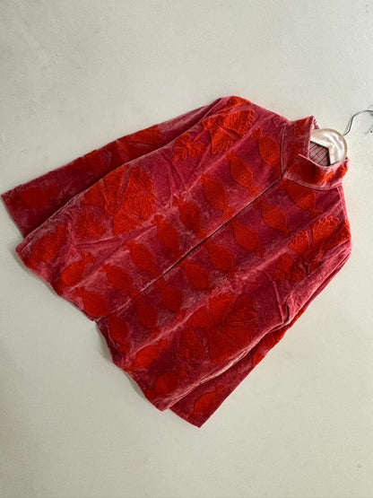 The Ember Garden — Suzani Velvet Jacket — Rose Madder & Flame