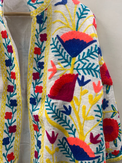 The Poppy Garden — Suzani-Embroidered Cotton Jacket — Ivory & Wildflower Bloom - Default Title - Zoshak Jacket