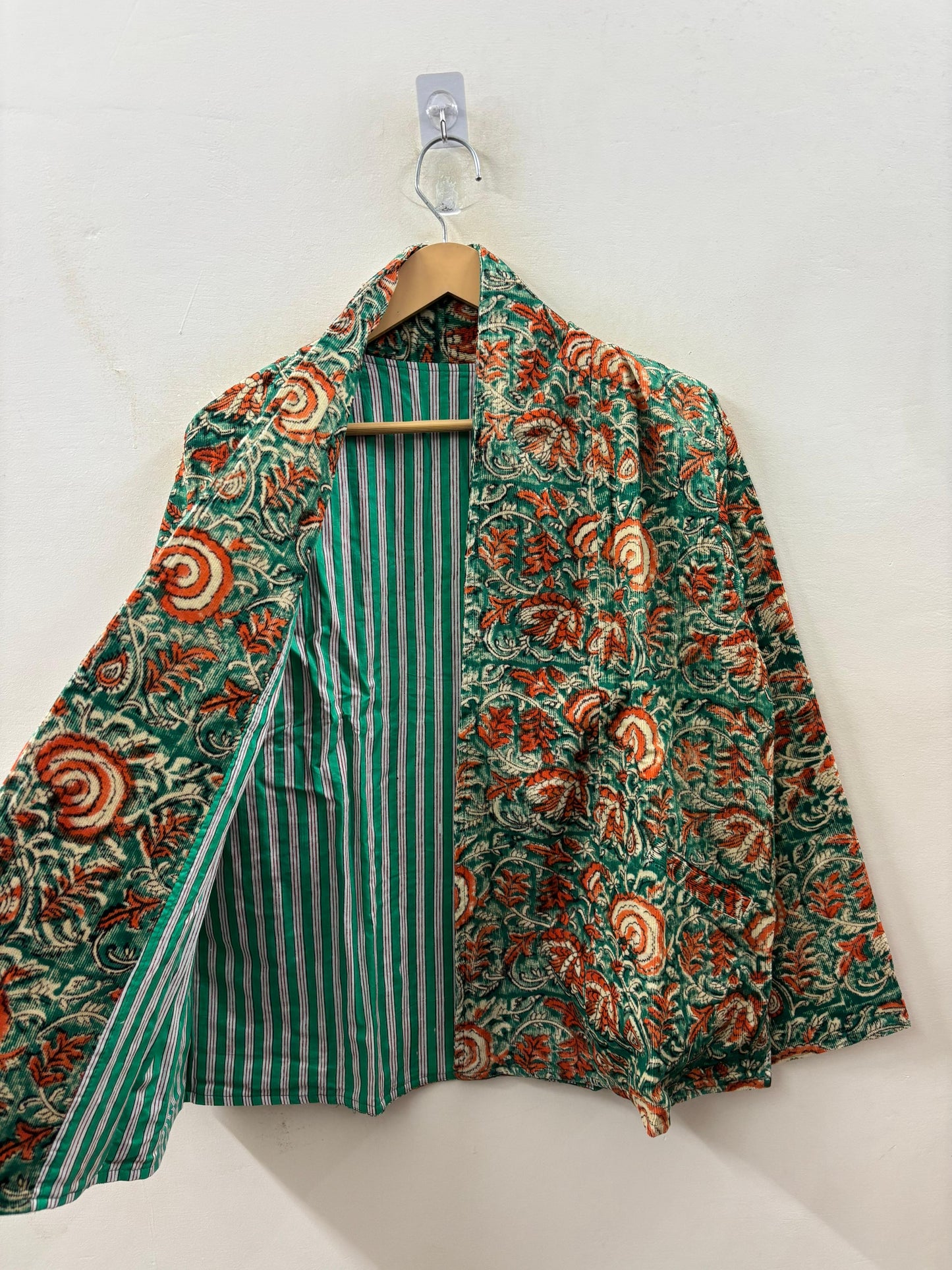 The Maharaja's Garden — Hand-Embroidered Corduroy Jacket — Deep Forest Green - Default Title - Zoshak Jacket