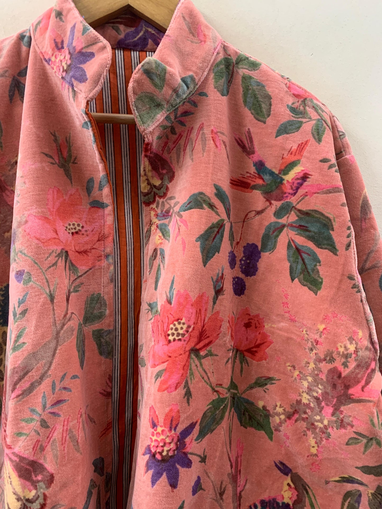 The Paradise Garden — Digital Printed Velvet Jacket — Dusty Rose - Default Title - Zoshak Jacket