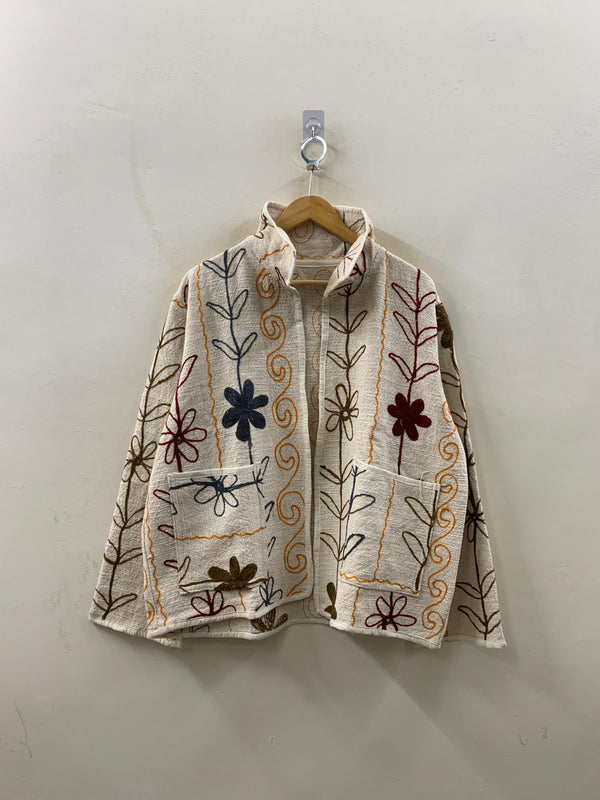 The Bagh Jacket — Ivory Wildflower - Default Title - Zoshak