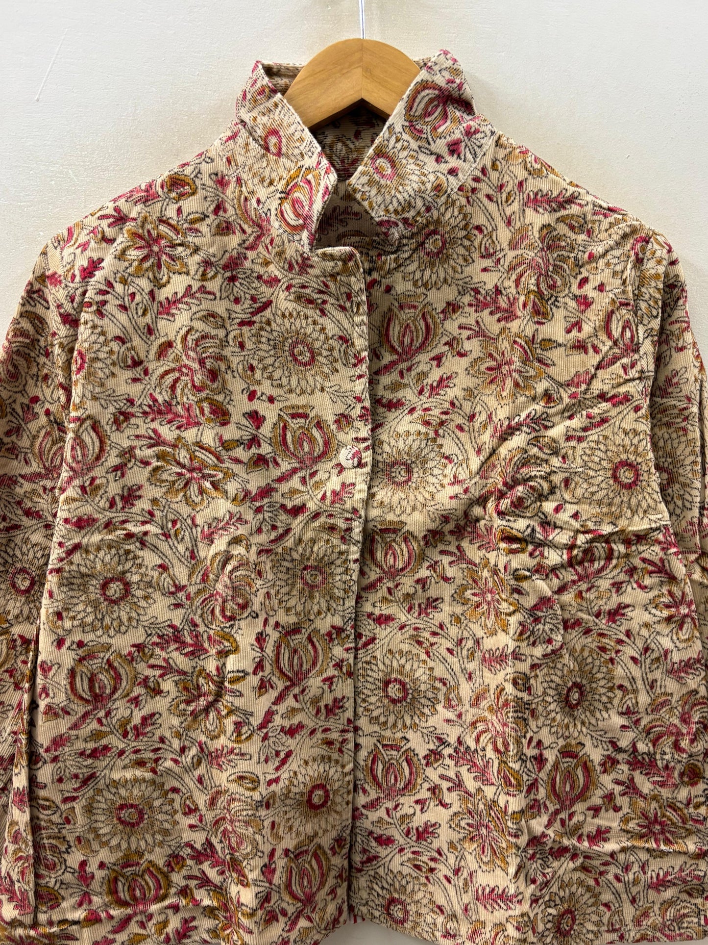 The Maharani's Garden — Hand-Embroidered Corduroy Jacket — Cream - Default Title - Zoshak Jacket