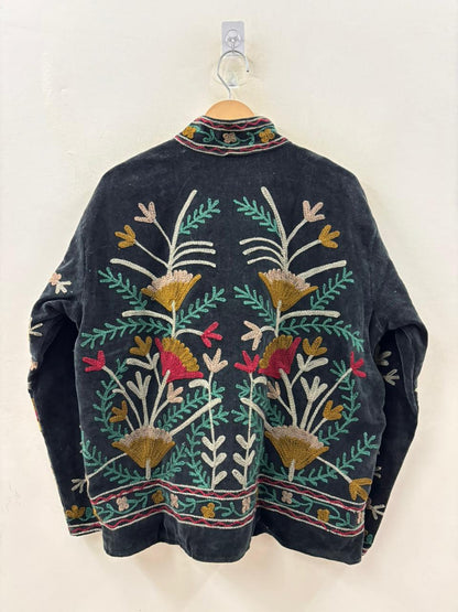 The Midnight Garden — Suzani Velvet Jacket — Charcoal Black - Default Title - Zoshak Jacket