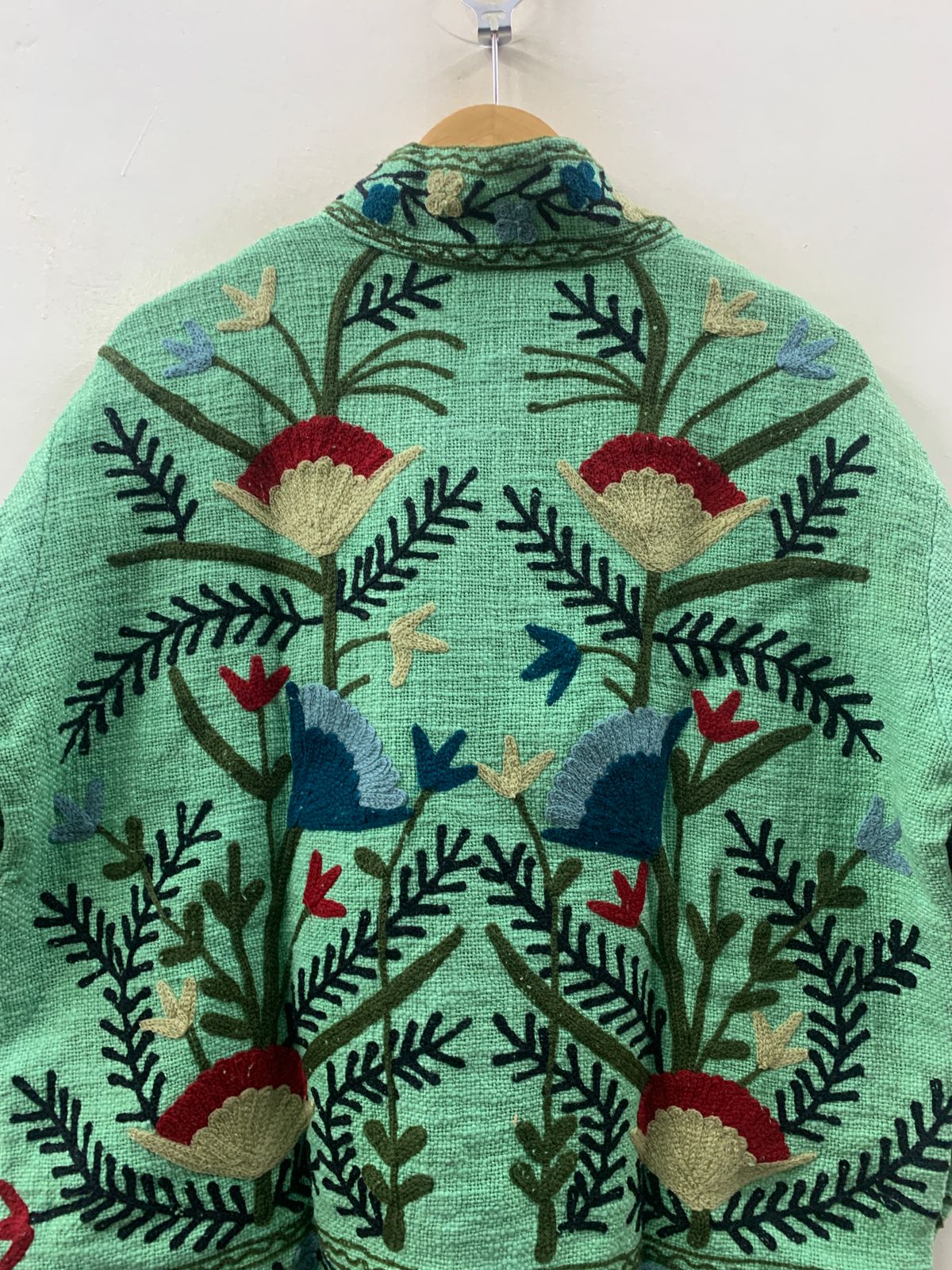 The Mint Garden — Crewel-Embroidered Cotton Jacket — Pistachio Green - Default Title - Zoshak Jacket