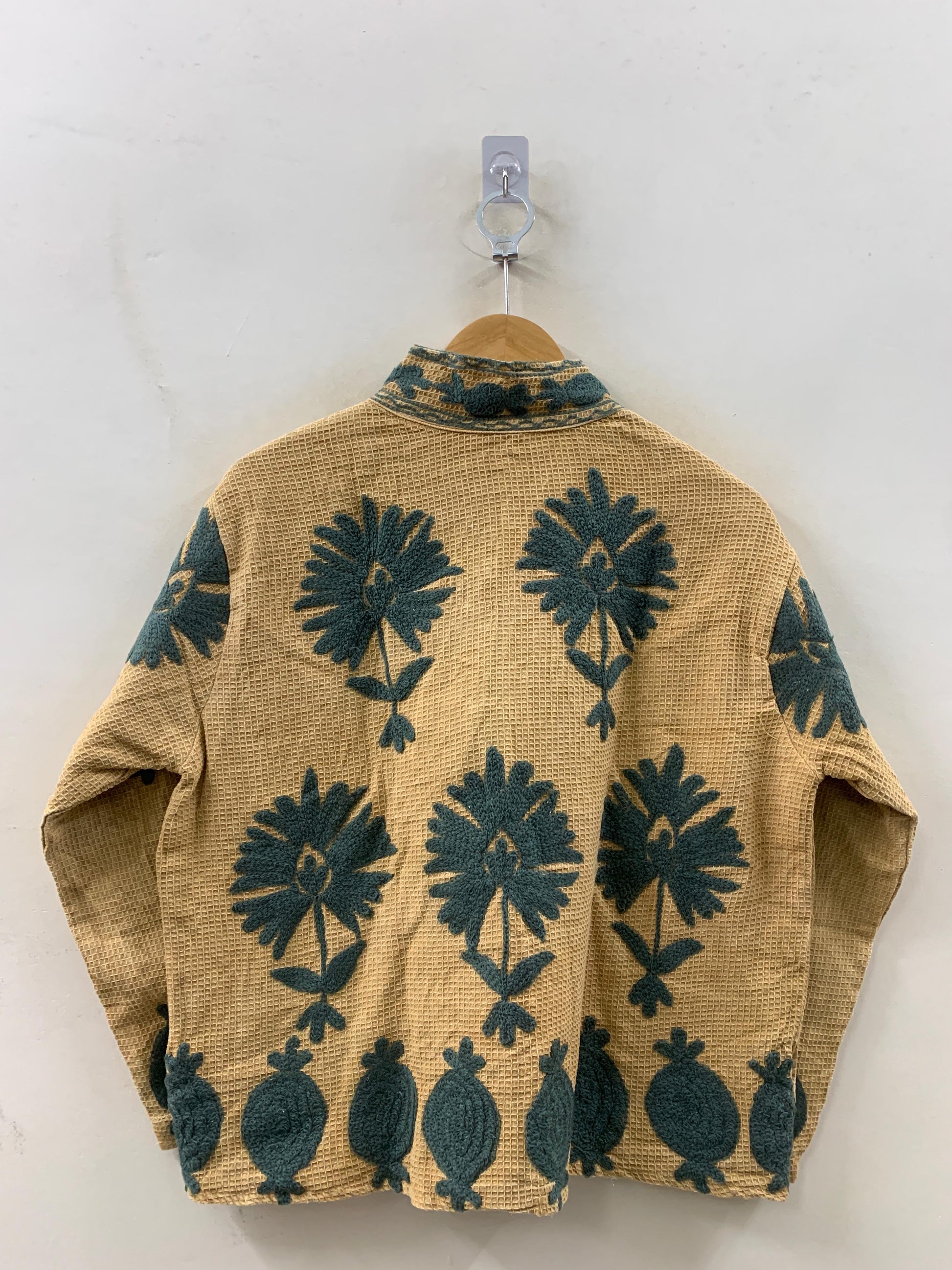 The Golden Suzani — Hand-Embroidered Waffle Cotton Jacket - Default Title - Zoshak