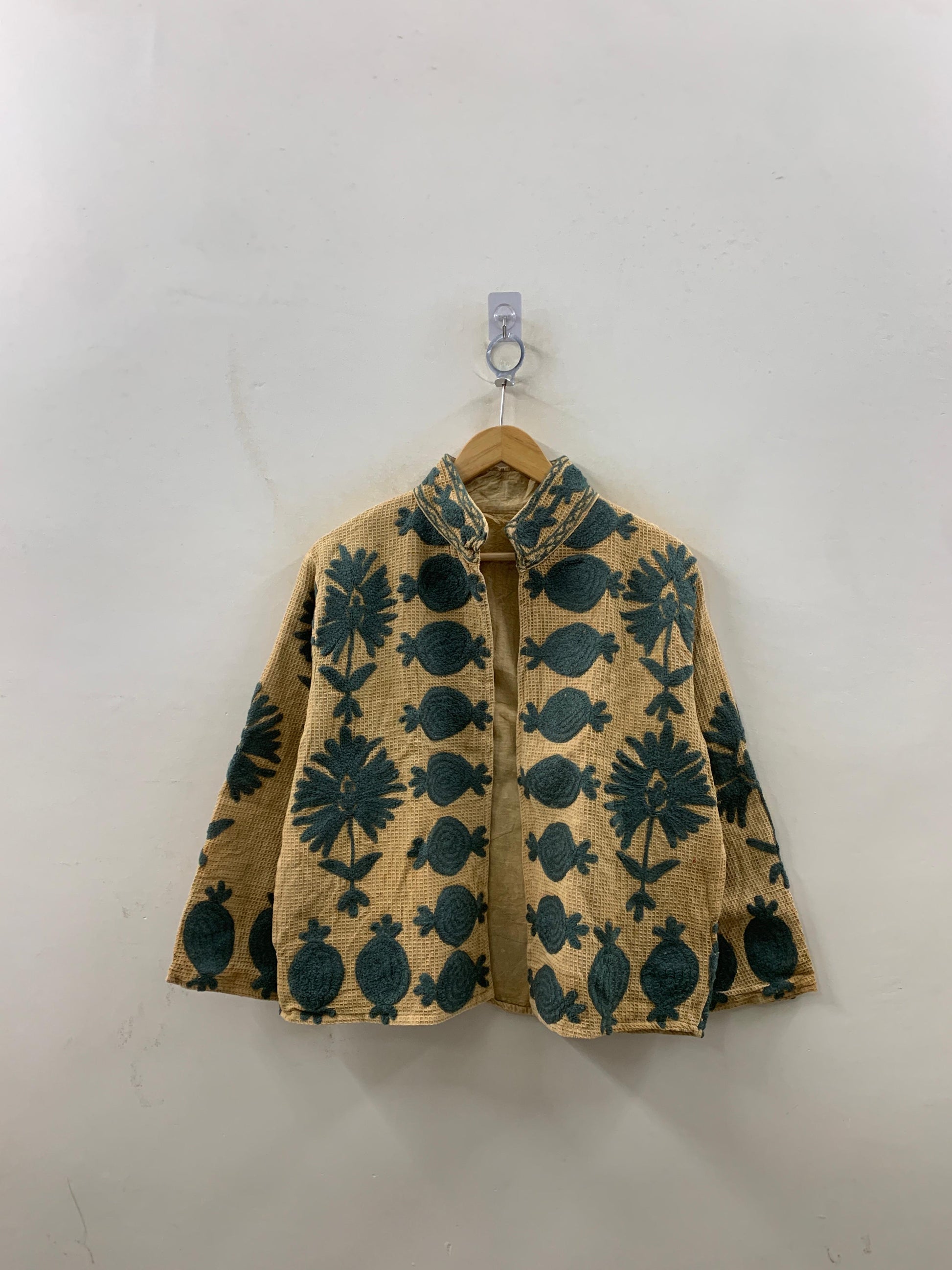 The Golden Suzani — Hand-Embroidered Waffle Cotton Jacket - Default Title - Zoshak