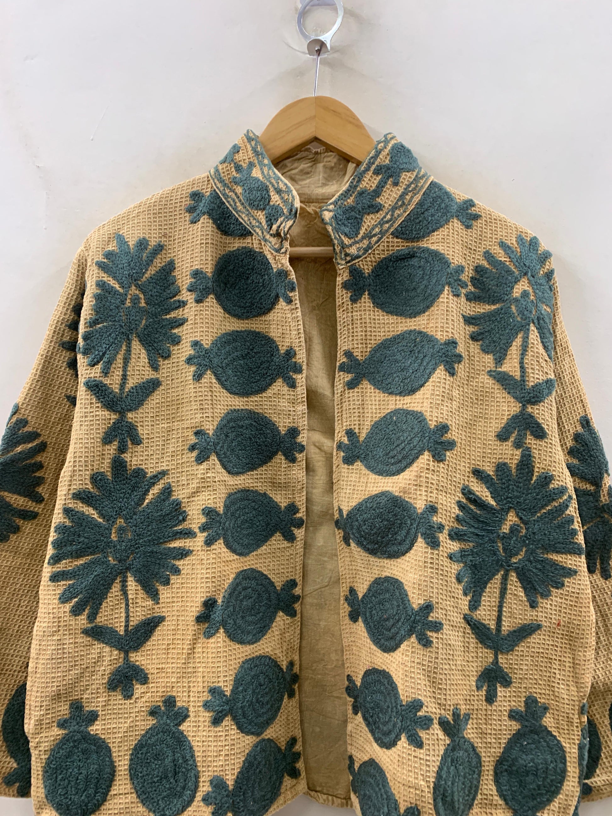 The Golden Suzani — Hand-Embroidered Waffle Cotton Jacket - Default Title - Zoshak
