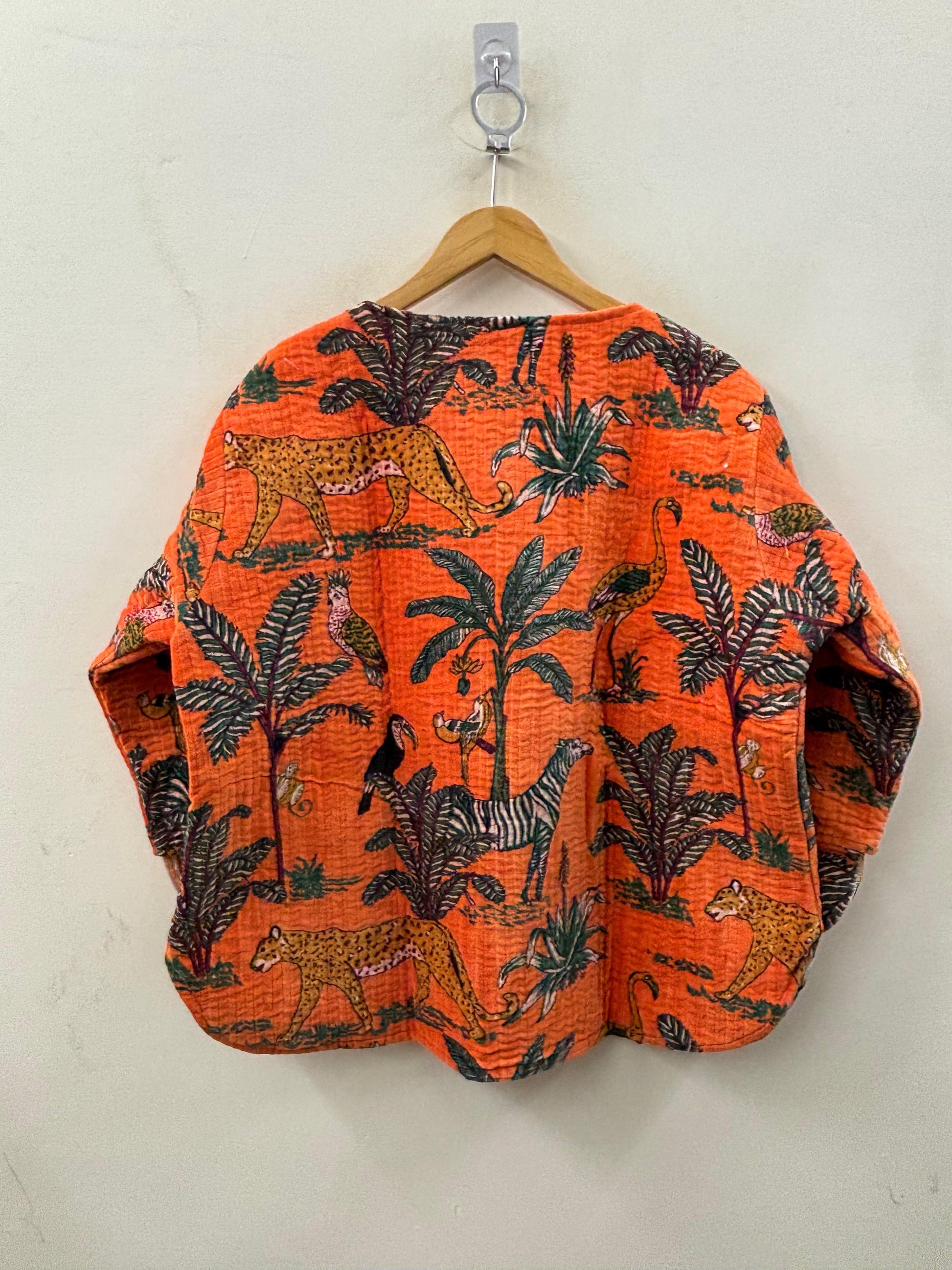 The Jungle Orange — Hand Block-Printed Quilted Cotton Jacket - Default Title - Zoshak