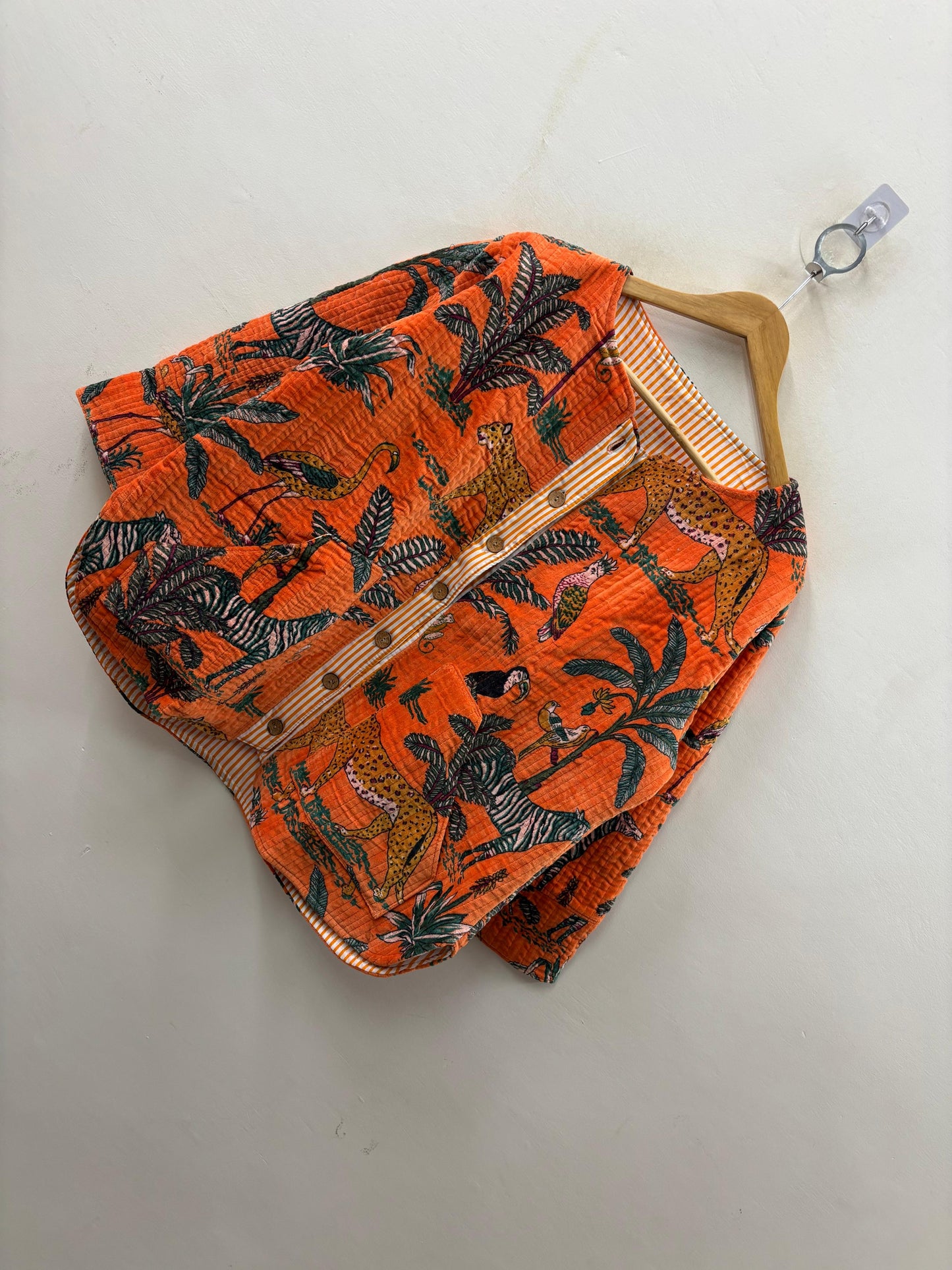 The Jungle Orange — Hand Block-Printed Quilted Cotton Jacket - Default Title - Zoshak