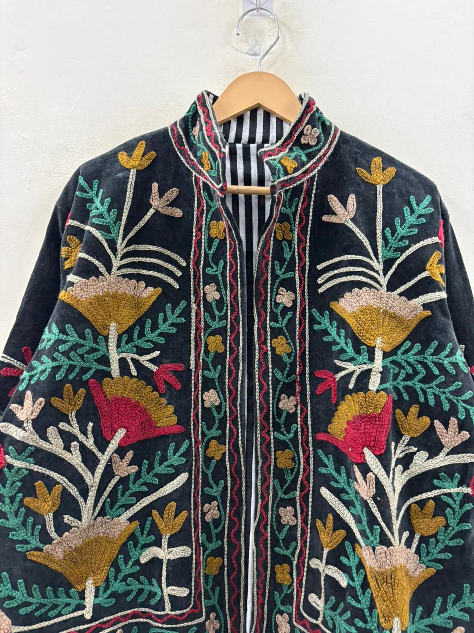 The Midnight Garden — Suzani Velvet Jacket — Charcoal Black - Default Title - Zoshak Jacket