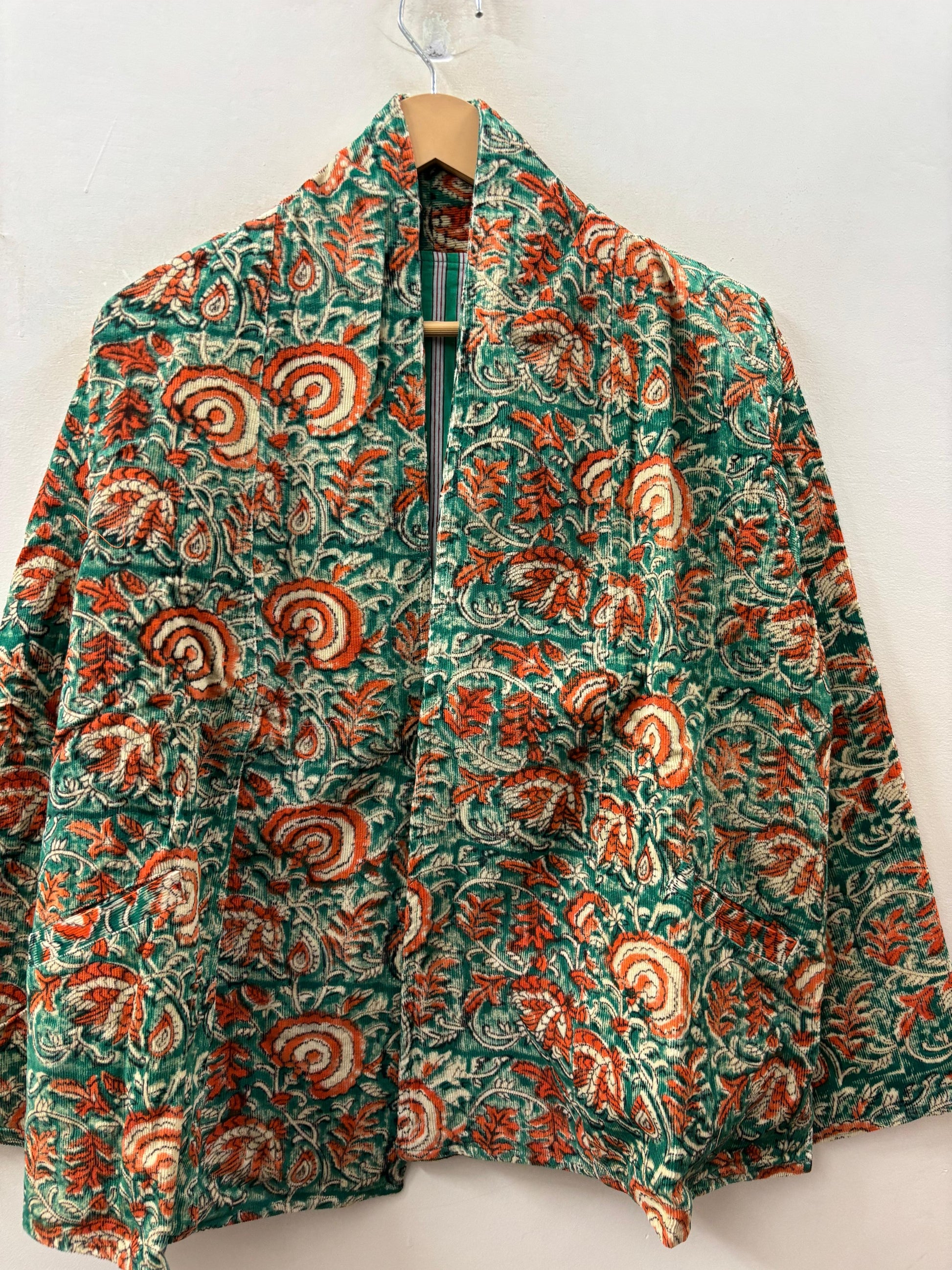 The Maharaja's Garden — Hand-Embroidered Corduroy Jacket — Deep Forest Green - Default Title - Zoshak Jacket