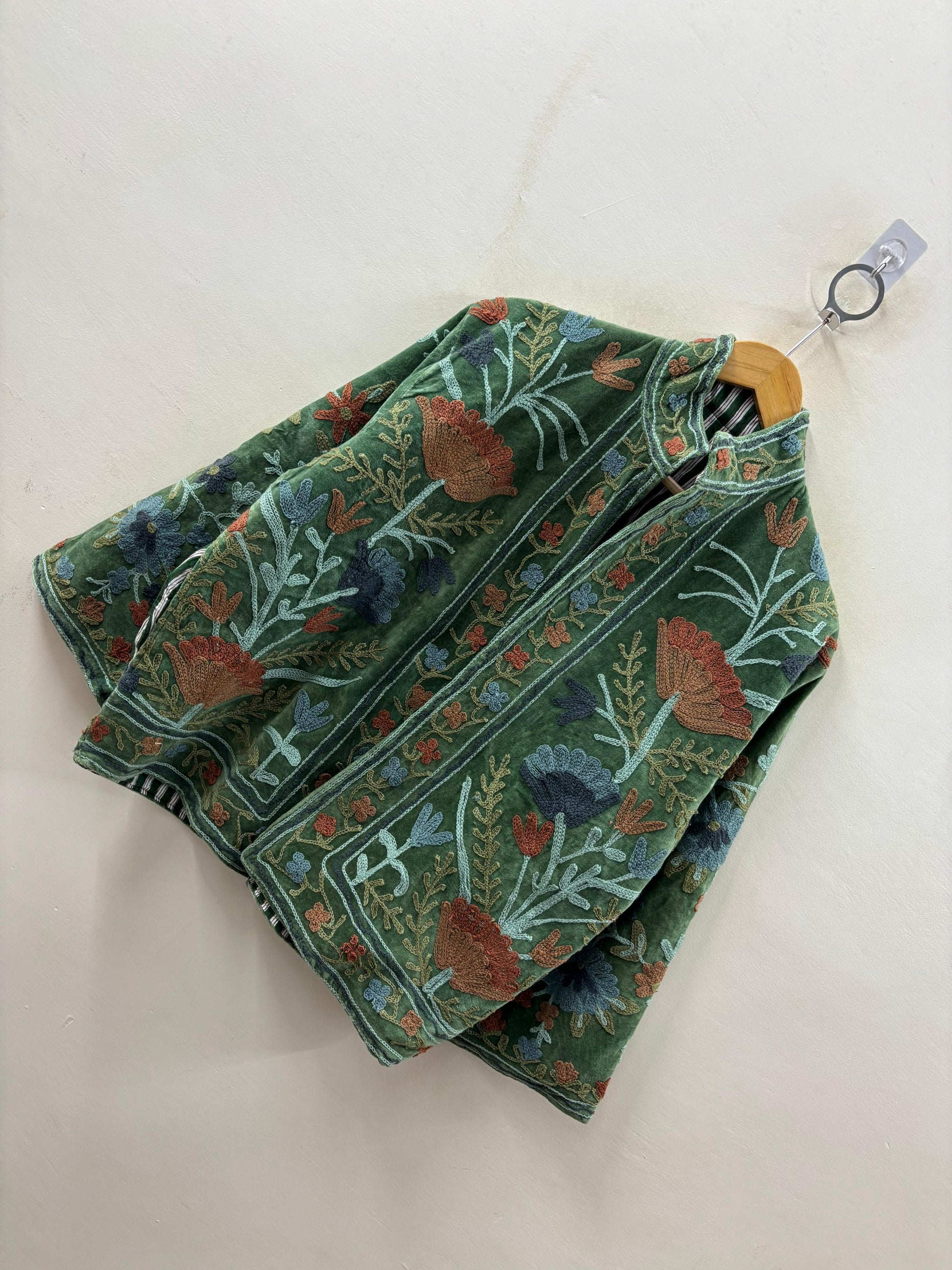 The Gulbadan Forest — Hand Suzani Embroidered Velvet Jacket - Default Title - Zoshak