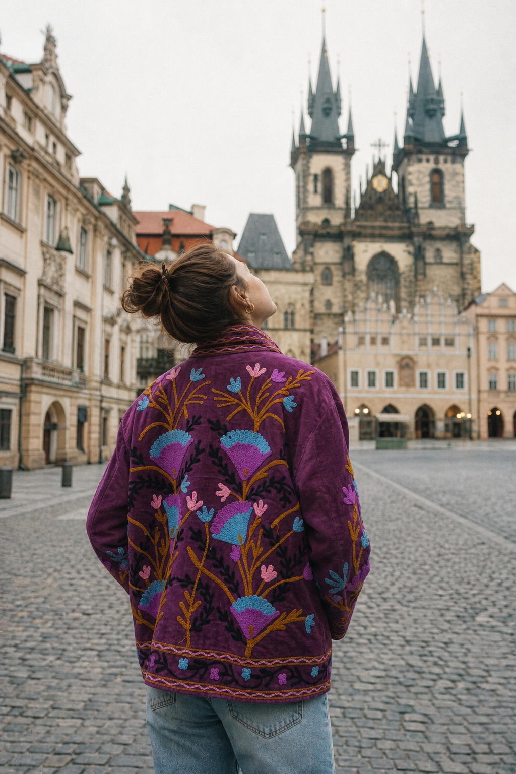Suzani Hand-Embroidered Waffle Cotton Jackets — Jaipur | Zoshak