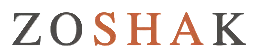 Zoshak logo in black and orange on a white background