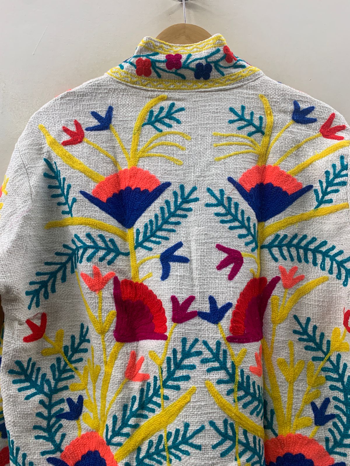 The Poppy Garden — Suzani-Embroidered Cotton Jacket — Ivory & Wildflower Bloom - Default Title - Zoshak Jacket
