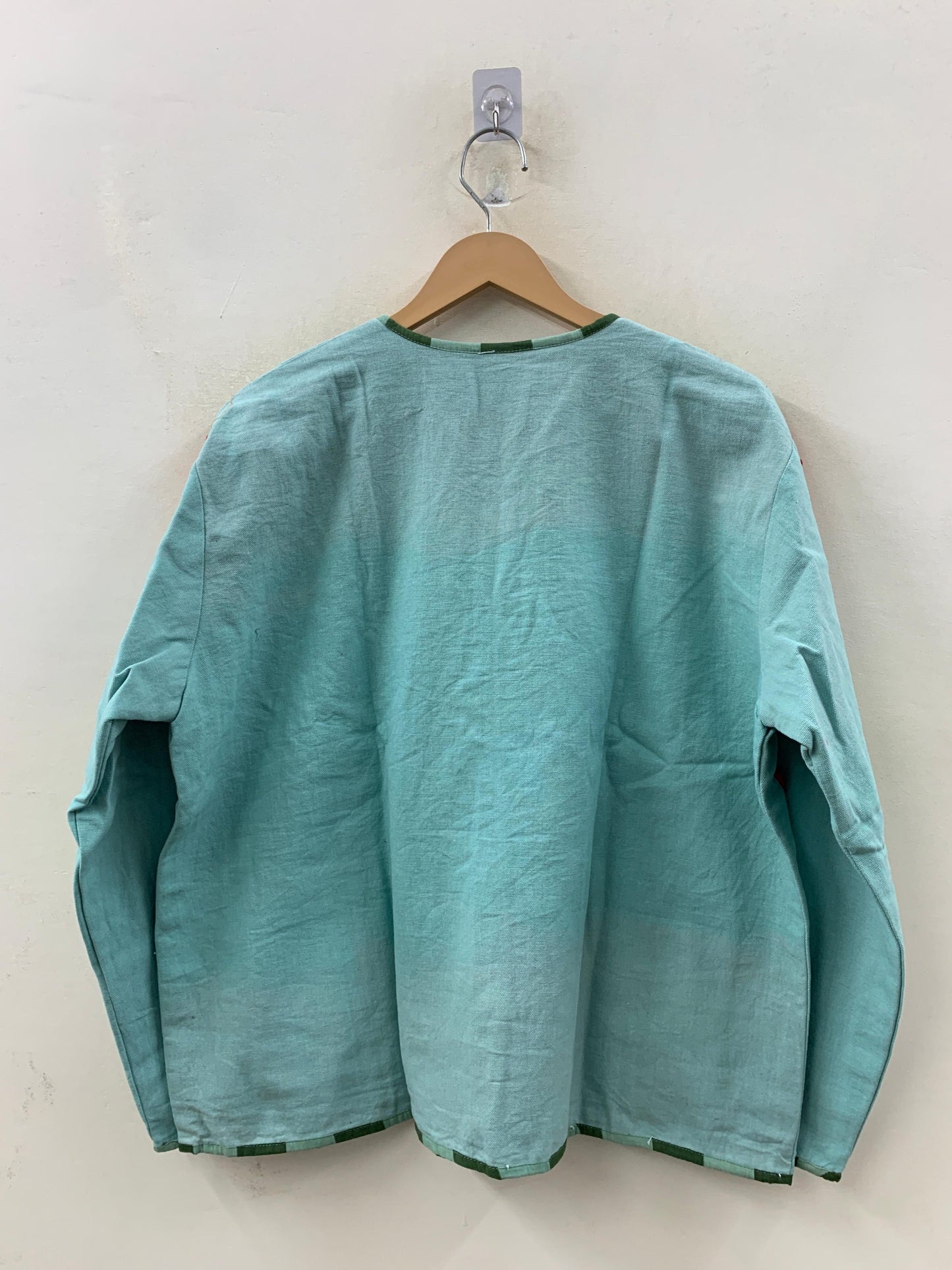 The Ink & Tide — Tufted Appliqué Cotton Jacket — Seafoam & Crimson - Default Title - Zoshak Jacket