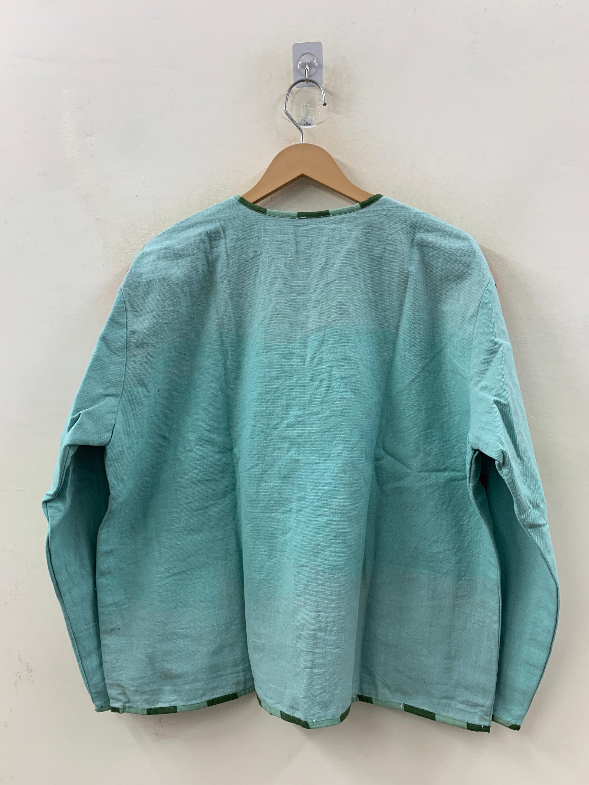 The Ink & Tide — Tufted Appliqué Cotton Jacket — Seafoam & Crimson - Default Title - Zoshak Jacket