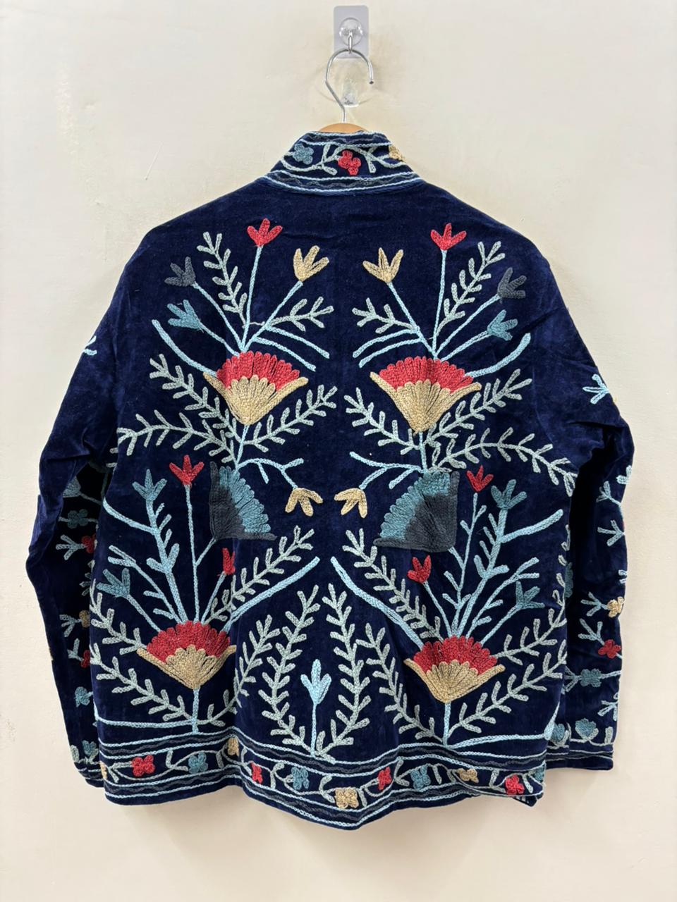 The Midnight Garden — Suzani Hand-Embroidered Velvet Jacket — Midnight Navy - Default Title - Zoshak Jacket