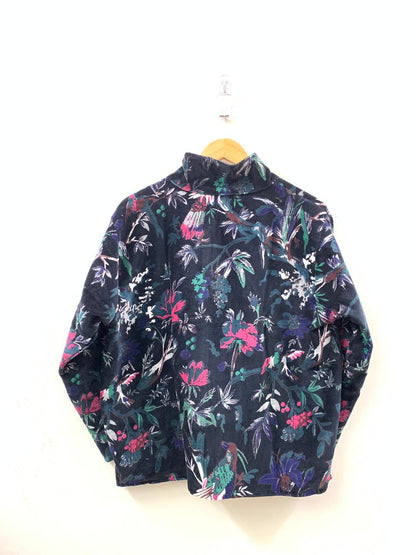The Midnight Garden — Printed Velvet Jacket — Ink Navy with Botanical Birds - Default Title - Zoshak Jacket