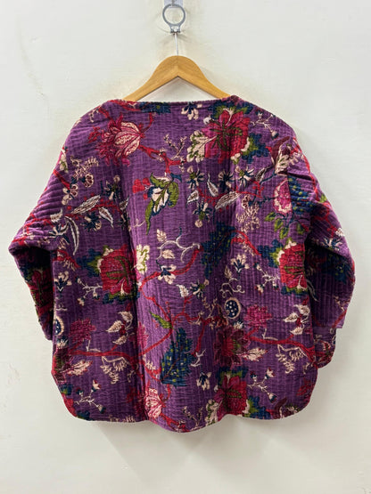 The Violet Garden — Hand Block-Printed Quilted Cotton Jacket - Default Title - Zoshak