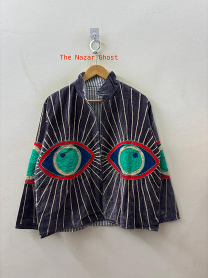 The Nazar — Evil Eye Embroidered Velvet Jackets - The Nazar Ghost - Zoshak