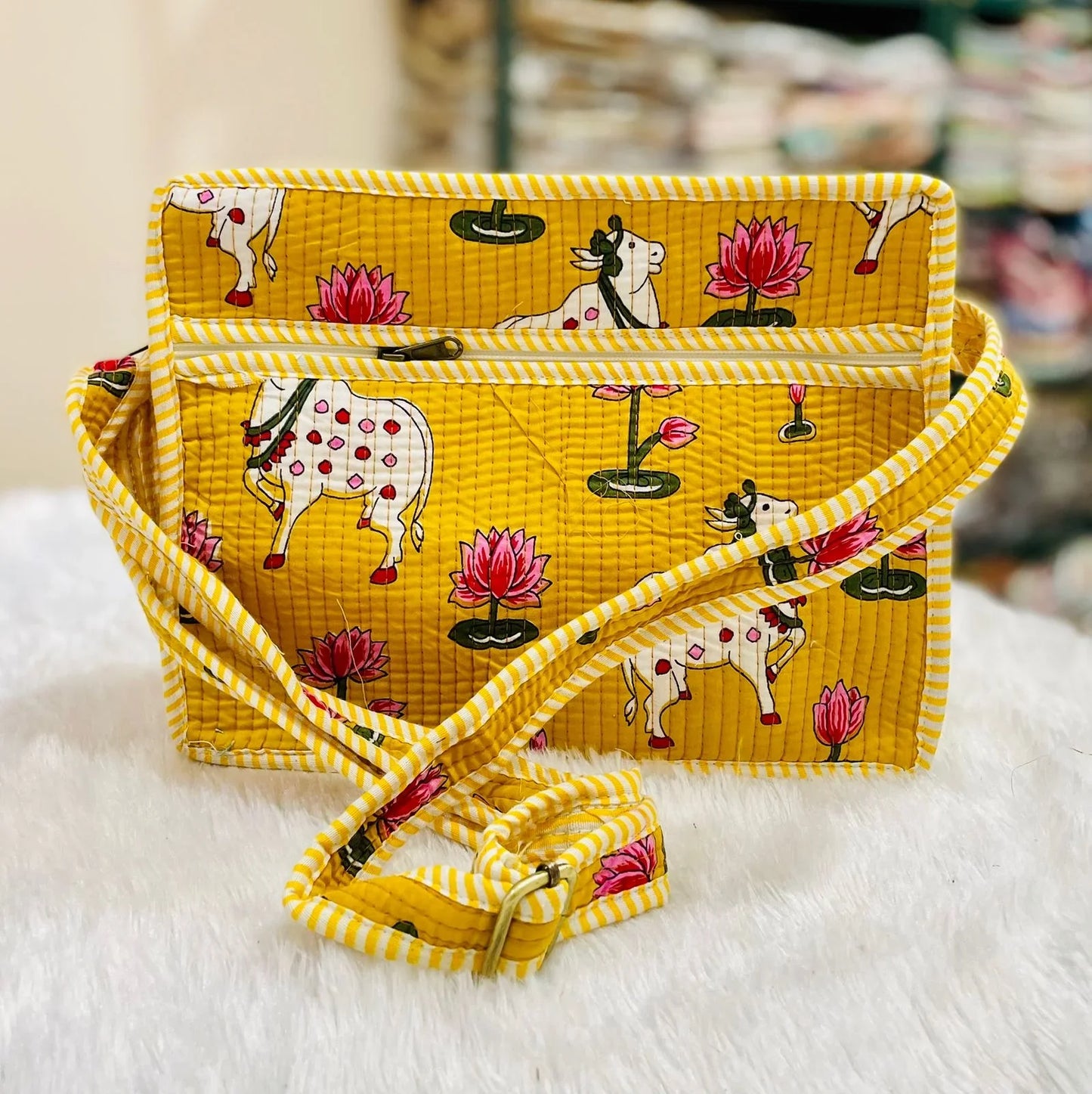 The Lotus Sling - Yellow Cow/Pichwai - Zoshak
