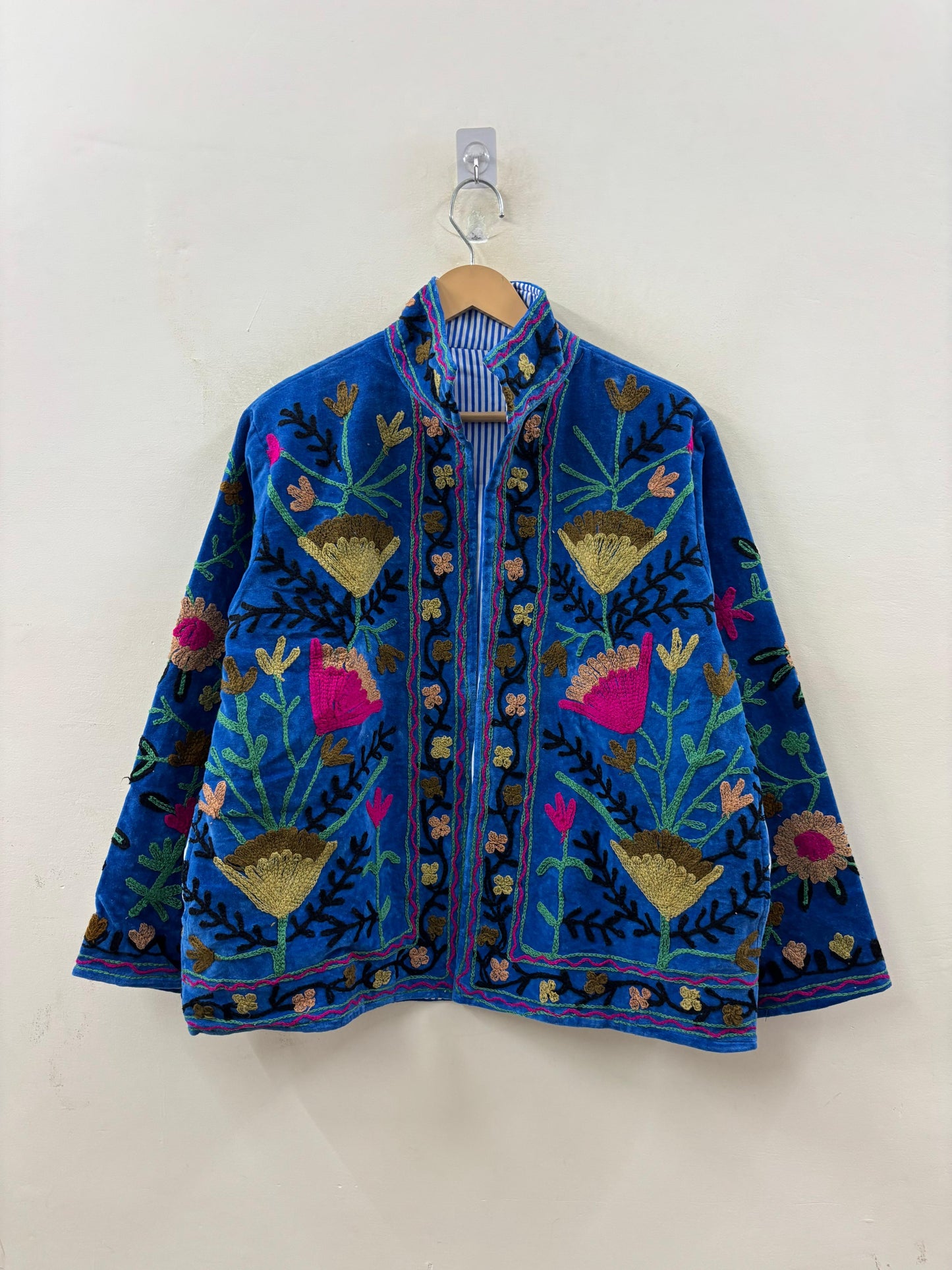 The Garden of Samarkand — Suzani-Embroidered Velvet Jacket — Cobalt Blue - Default Title - Zoshak Jacket