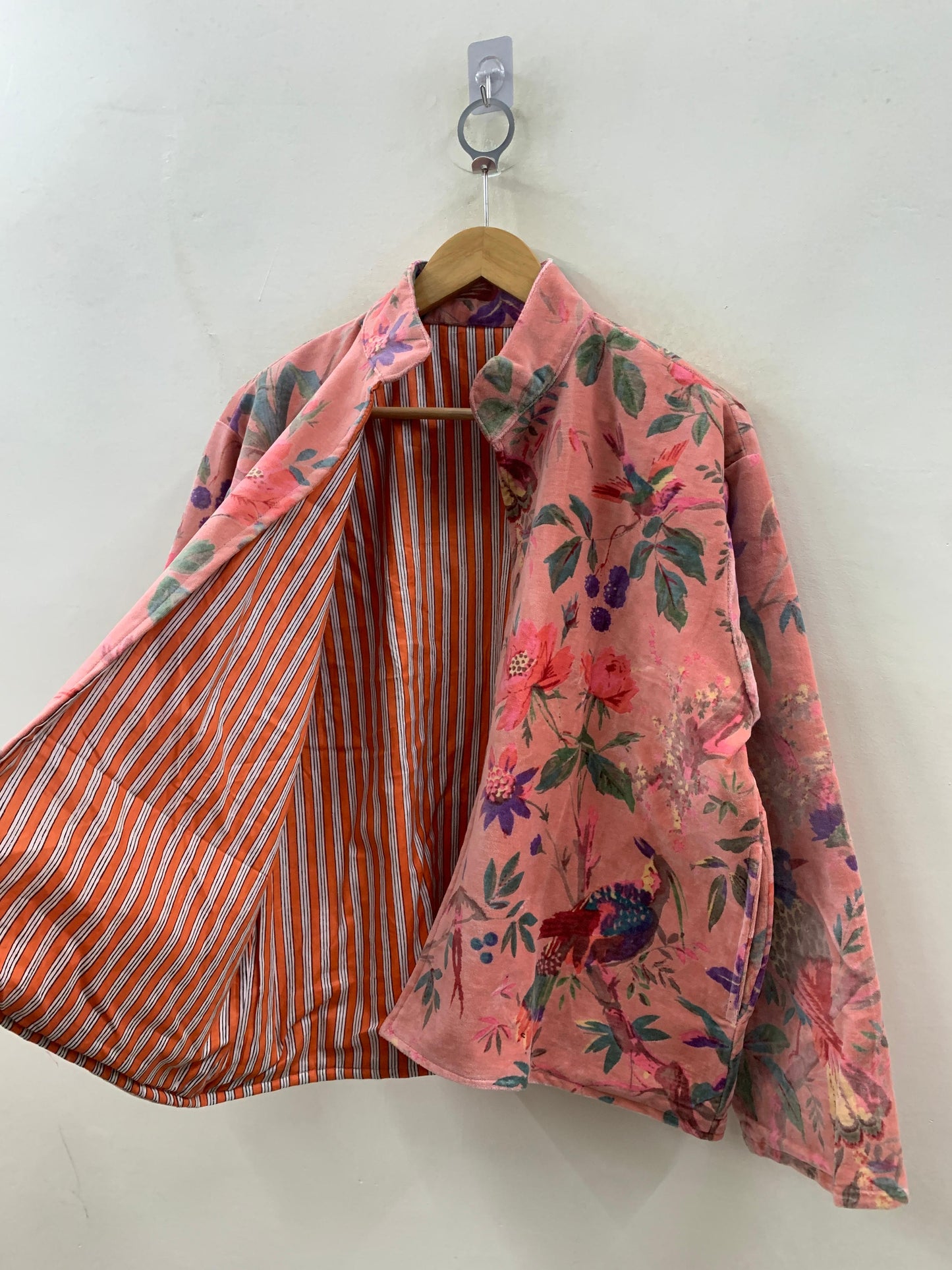 The Paradise Garden — Digital Printed Velvet Jacket — Dusty Rose - Default Title - Zoshak Jacket