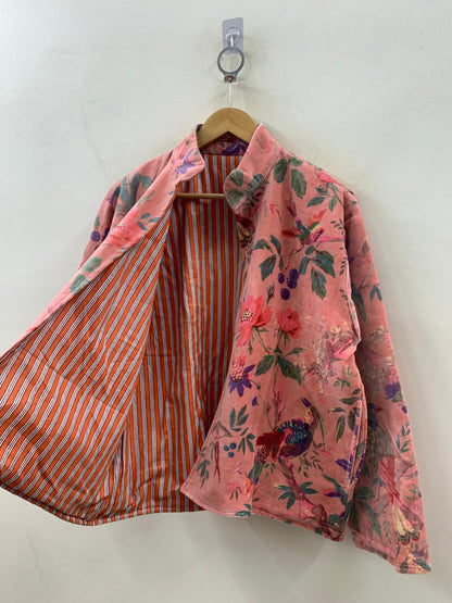The Paradise Garden — Digital Printed Velvet Jacket — Dusty Rose - Default Title - Zoshak Jacket