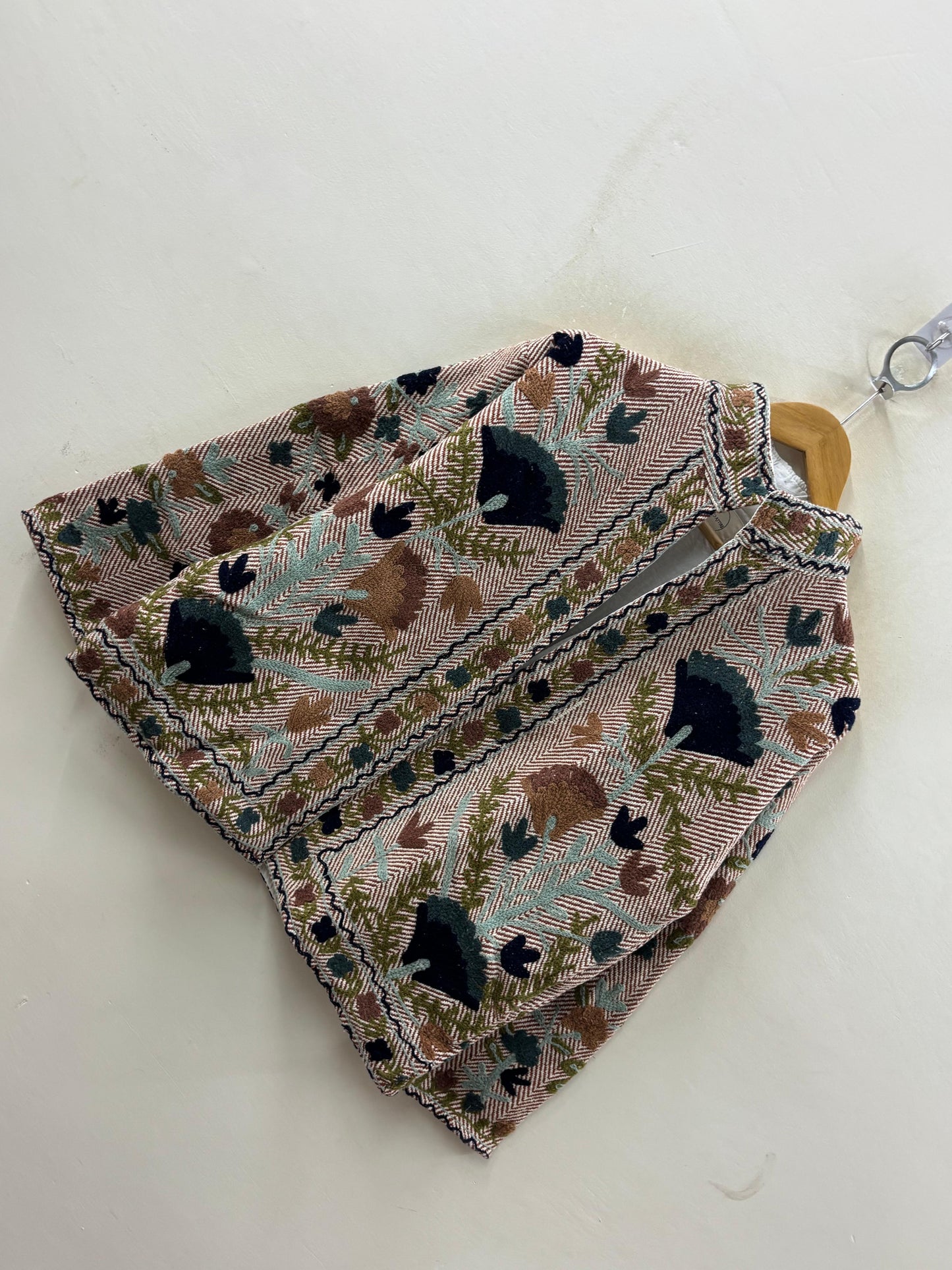 The Forest Floor — Sozni-Style Cotton Jacket — Blush Herringbone with Botanicals - Default Title - Zoshak Jacket