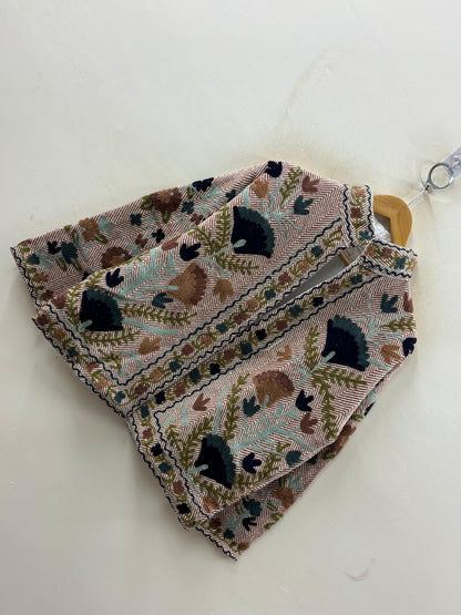 The Forest Floor — Sozni-Style Cotton Jacket — Blush Herringbone with Botanicals - Default Title - Zoshak Jacket