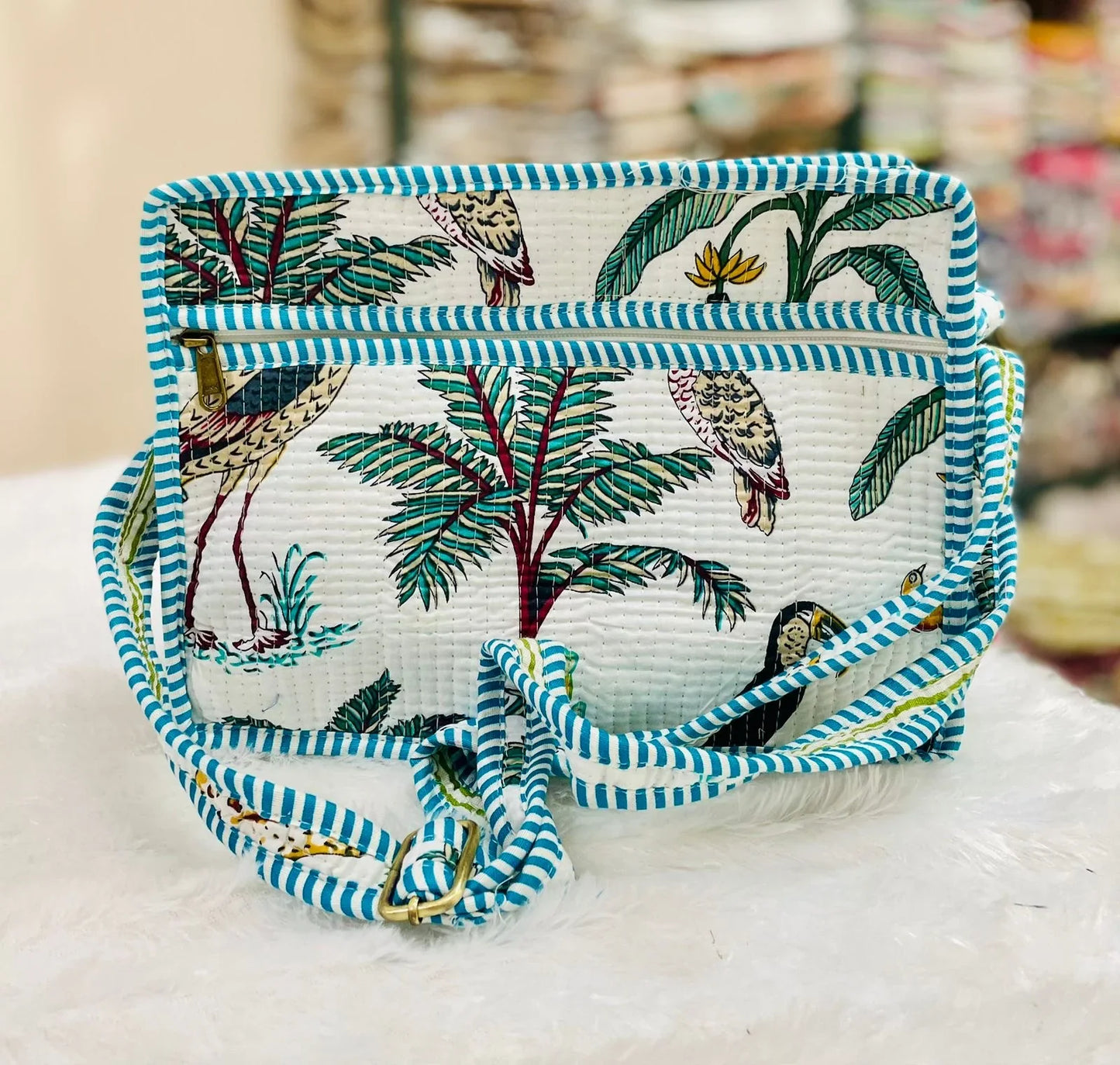 The Lotus Sling - White Tropical Crane - Zoshak