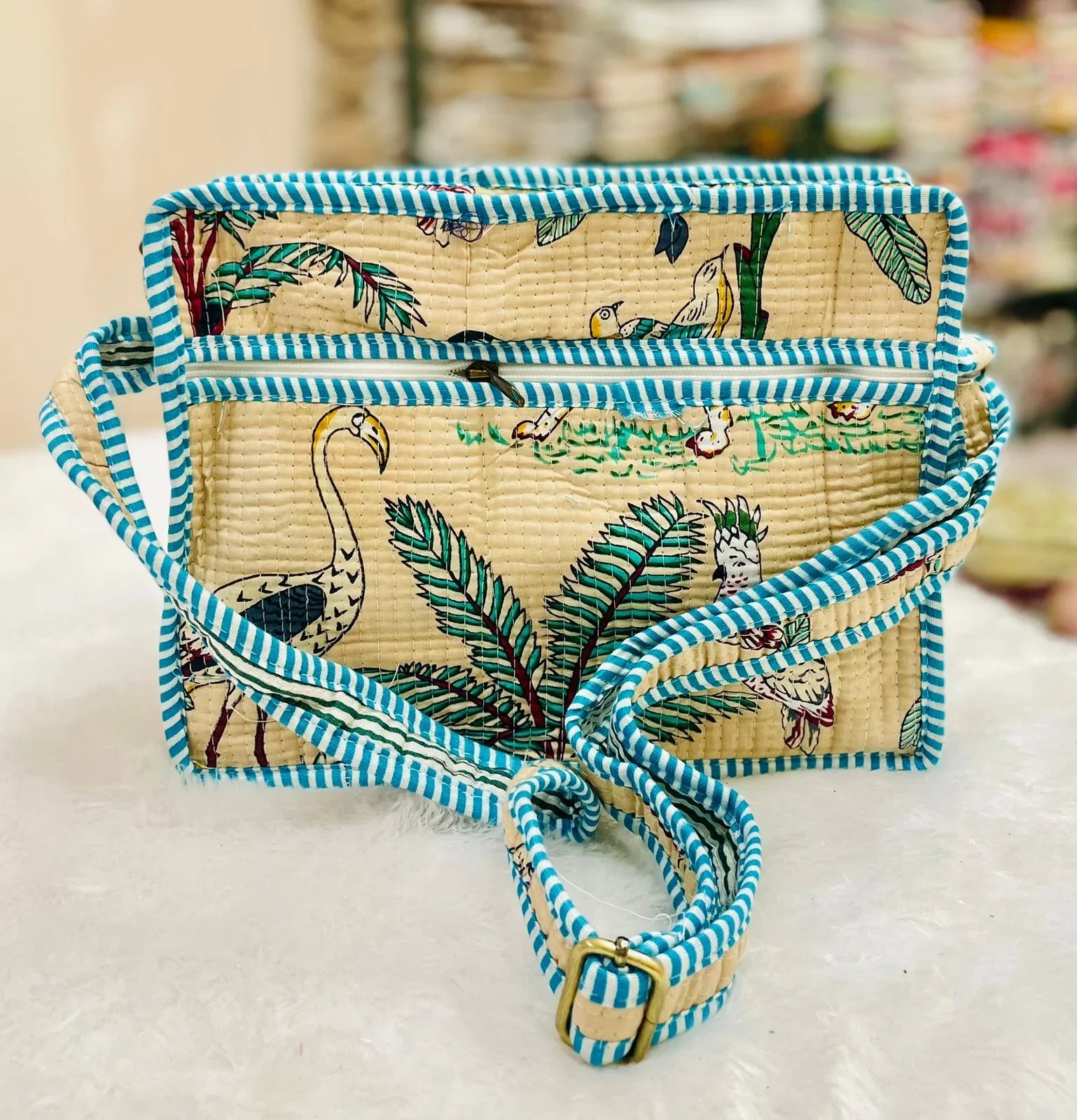 The Lotus Sling - Beige Tropical Birds - Zoshak