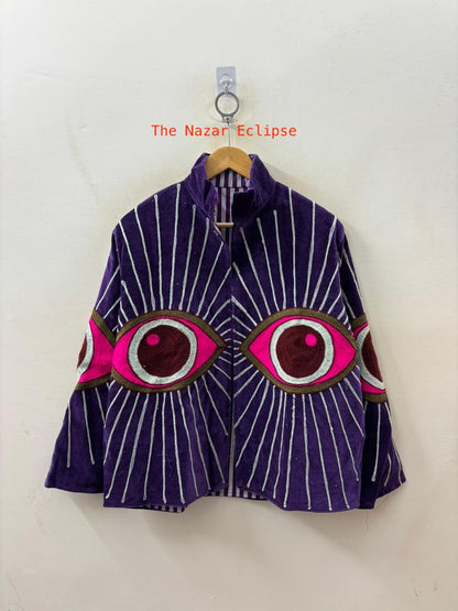 The Nazar — Evil Eye Embroidered Velvet Jackets - The Nazar Eclipse - Zoshak