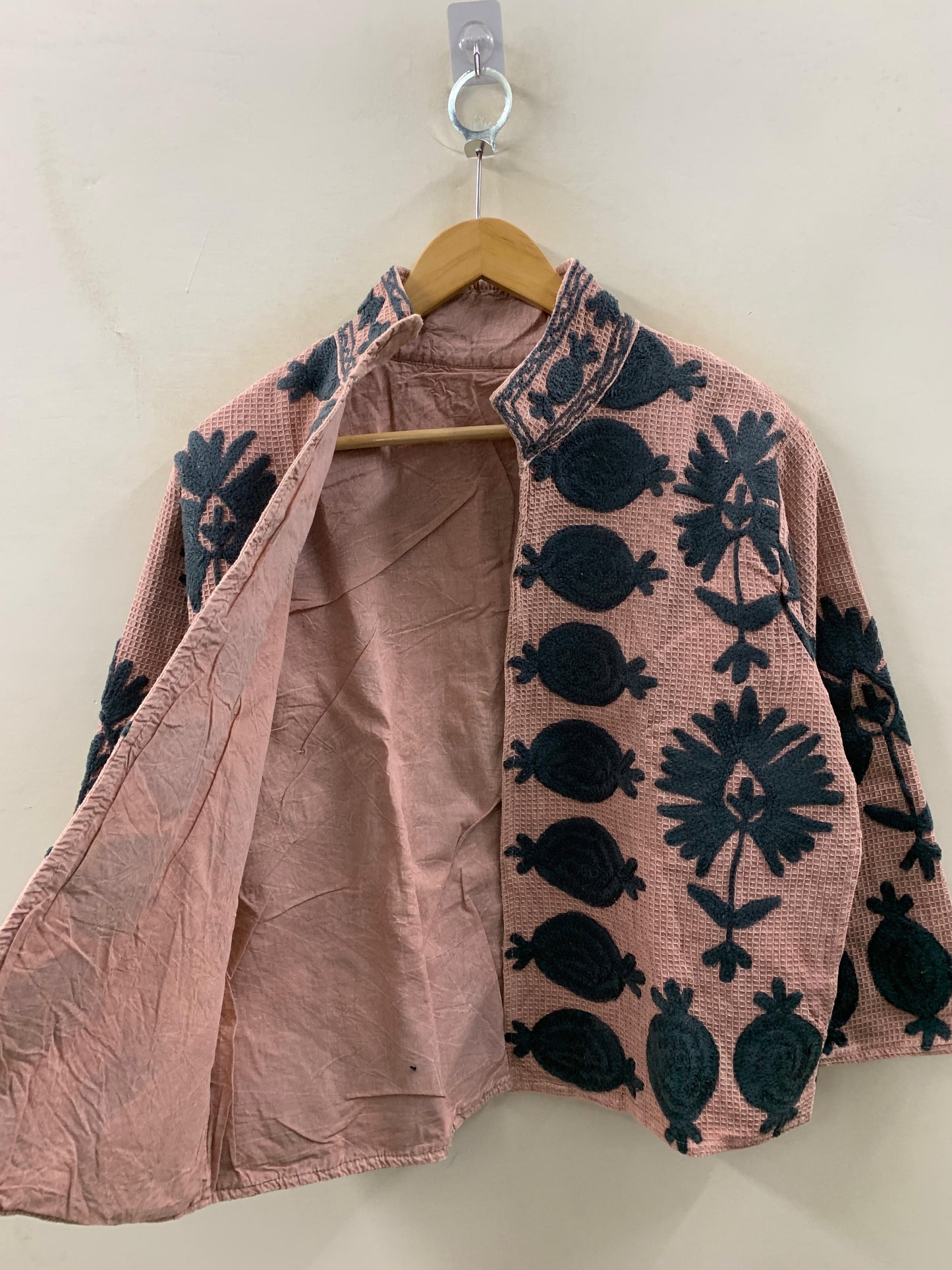 The Dusty Rose Suzani — Hand-Embroidered Waffle Cotton Jacket - Default Title - Zoshak