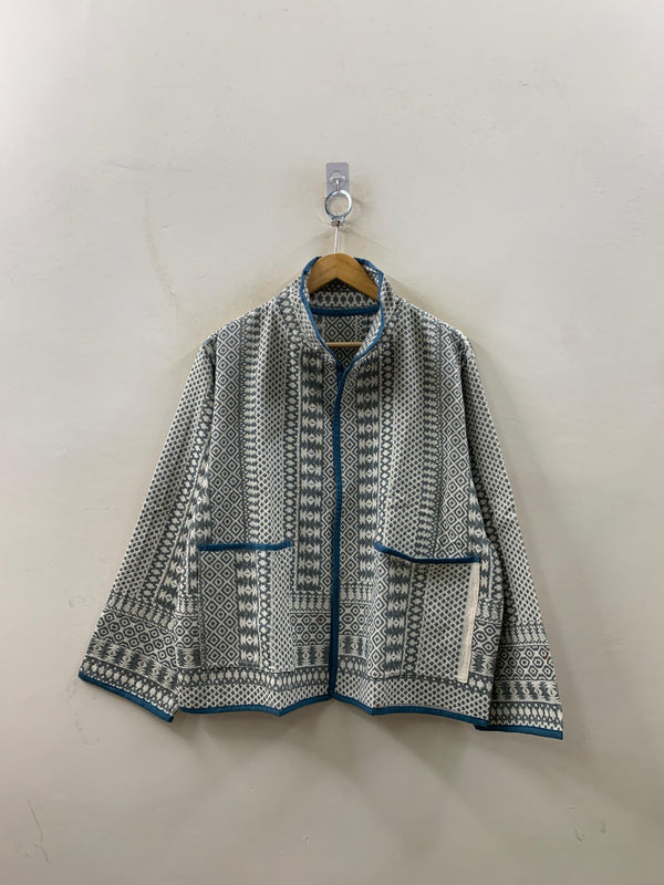 The Bagh Jacket — Slate Geometry - Default Title - Zoshak