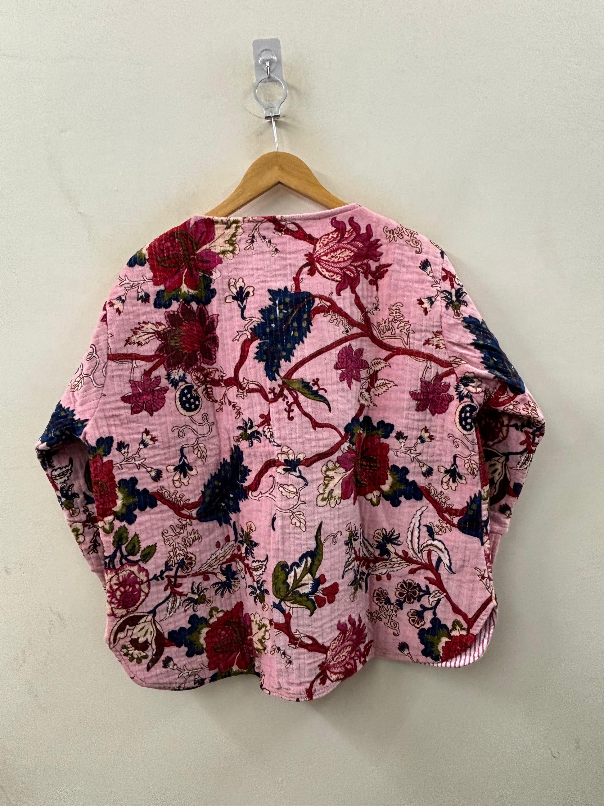 The Blush Garden — Hand Block-Printed Quilted Cotton Jacket - Default Title - Zoshak