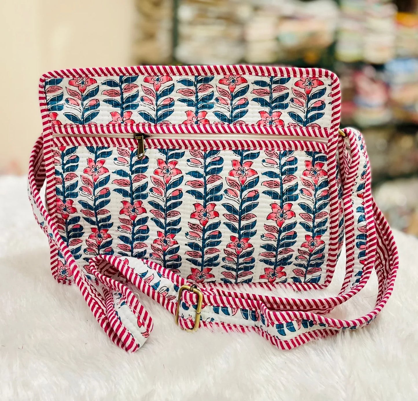The Lotus Sling - White & Pink Floral - Zoshak
