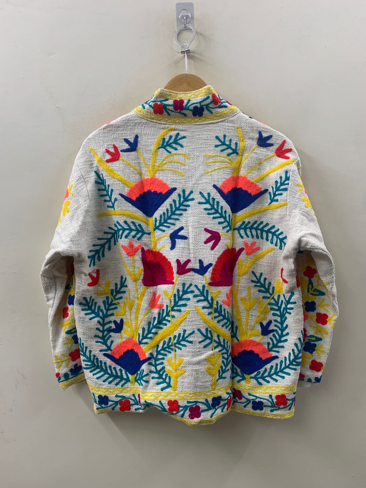 The Poppy Garden — Suzani-Embroidered Cotton Jacket — Ivory & Wildflower Bloom - Default Title - Zoshak Jacket