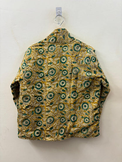 The Marigold Garden — Hand-Embroidered Corduroy Jacket — Golden Yellow with Emerald Florals - Default Title - Zoshak Jacket